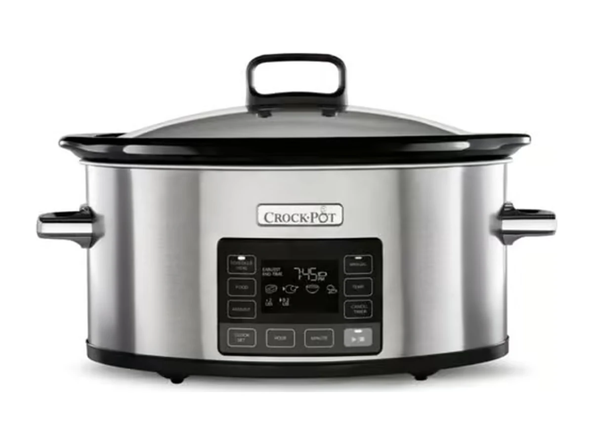 Crock-Pot TimeSelect CSC066X, slow cooker på 5,6 liter med display och glaslock